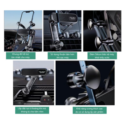 Giá Đỡ Điện Thoại Gắn Cửa Gió Điều Hòa Thông Minh | Giá Đỡ Điện Thoại Gắn Cửa Gió Điều Hòa Xe Ô Tô Thiết Kế Nhỏ Gọn, Cấu Tạo Khung Đỡ Chắc Chắn