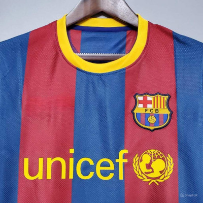 Áo Bóng Đá Retro Barcelona 2010 - Sân Nhà bản cao cấp vải Cotton Polyester