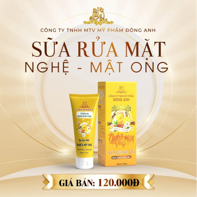 Sữa Rửa Mặt Collagen X3 Sữa Rửa Mặt Nghệ Mật Ong Sạch Sâu Dưỡng Trắng Da Đông Anh Chính Hãng100ml