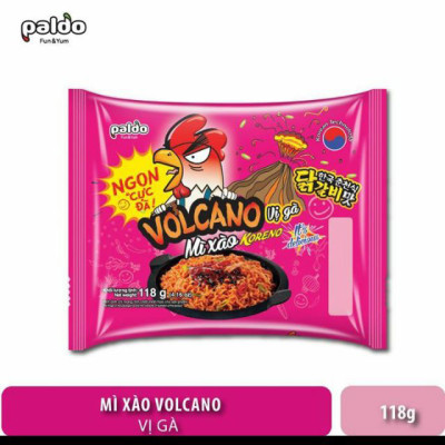 Thùng 24 Gói Mì Xào Koreno Vị Gà Volcano 118g