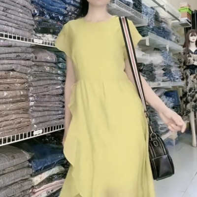 Đầm đuôi cá bất đối xứng suông nhẹ Myqlothing.