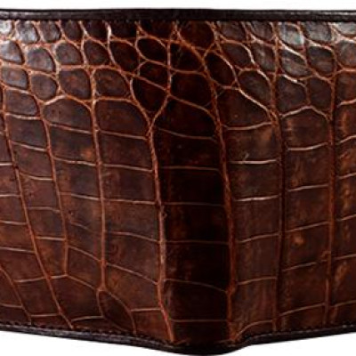 Ví Nam Da Cá Sấu Gai Bụng Huy Hoàng HT2202 (12.5 x 10 cm) - Nâu Đỏ