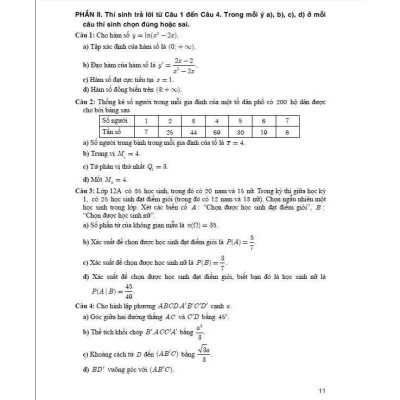 Sách - Bộ Đề Ôn Tập Thi Tốt Nghiệp THPT Môn Toán - Thích Hợp Dùng Cho Các Kì Thi Đánh Giá Năng Lực - Hồng Ân