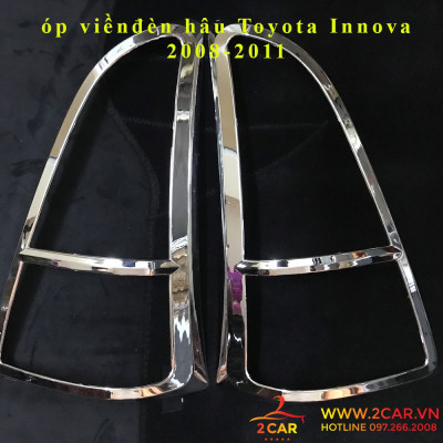 Ốp viền đèn pha, hậu xe Toyota Innova 2009-2011 mạ crom cao cấp, sáng bóng