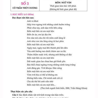 Sách - Rèn kỹ năng xử lí và Chuyên sâu Luyện đề Môn Ngữ văn - Thi Tốt nghiệp THPT Chương trình GDPT 2018 (Cô Trần Thùy Dương)