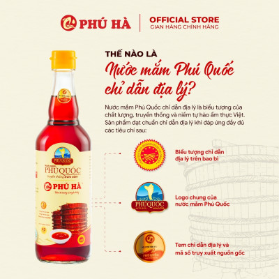 Nước mắm Phú Quốc Chỉ Dẫn Địa Lý Phú Hà 40 độ đạm - Hộp 6 chai 60ml