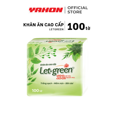 Combo Bao Khăn ăn cao cấp 33*33cm Let-green, 100 Tờ/Bao
