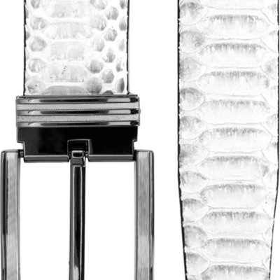 Thắt Lưng Nam Da Trăn VIP Bản Lớn Đầu Kim Huy Hoàng HT4340 - Trắng