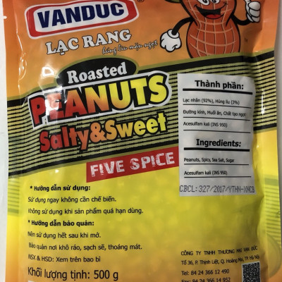 Lạc rang húng lìu mặn, ngọt Vạn Đức 500g