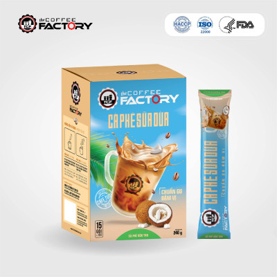 CÀ PHÊ SỮA DỪA HÒA TAN THE COFFEE FACTORY 15 GÓI x 16 GRAM