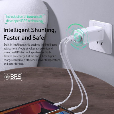 Bộ sạc nhanh đa năng thế hệ mới Baseus GaN Travel Quick Charger 65W -Hàng Chính Hãng