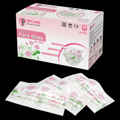 Khẩu trang y tế 4 lớp NPCARE hoa sen Lotus