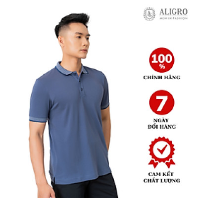 Áo phông coupro cộc tay cổ bẻ ALGPLO28 màu ghi xám(Ib chọn size)