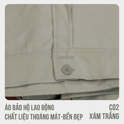 Áo bảo hộ lao động, chất liệu thoáng mát, bền đẹp - Mã C02 ( Xám Trắng)