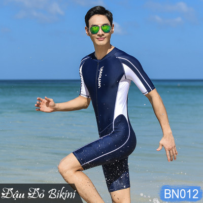 Bộ bơi nam liền quần đùi áo cộc tay & quần dài áo dài tay chống nắng, nam tính mạnh mẽ, chất đẹp co giãn mịn mát, có size lớn đến 95kg | BN012