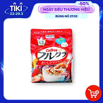 Thùng 6 gói ngũ cốc hoa quả Calbee Nhật Bản (800g x 6)