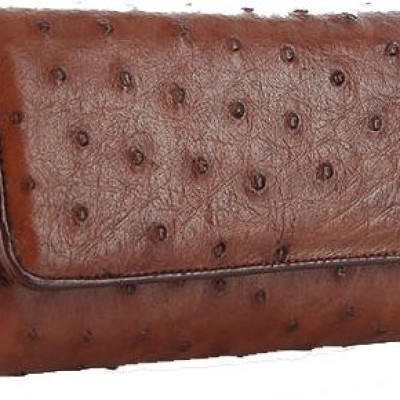 Túi đeo da đà điểu Huy Hoàng da bụng màu nâu đỏ HT6426