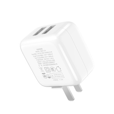 Củ sạc Nhanh Fast Charging -2 Cổng USB 2A Hoco C54  + Tặng Iring Khay - Chính Hãng 