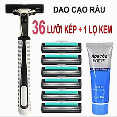 Dao cạo râu KG6S  gồm 36 lưỡi tặng kèm 1 dao cạo + 1 tuýp kem cạo râu cao cấp - Hàng chính hãng 