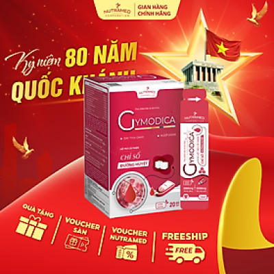 Gói uống Gymodica hỗ trợ ổn định chỉ số đường huyết cho người bị tiểu đường (20 gói) - Nutramed
