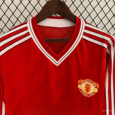 Áo Bóng Đá Retro Manchester United 1986 Dài Tay - Sân Nhà bản cao cấp vải Cotton Polyester