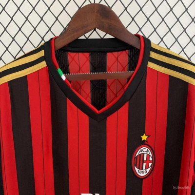 Áo Bóng Đá Retro AC Milan 2013 Dài Tay - Sân Nhà bản cao cấp vải Cotton Polyester