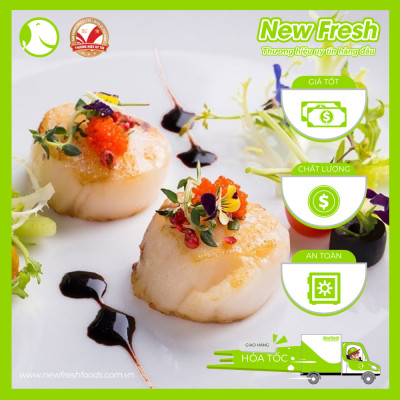 [GIAO NHANH HCM]  Cồi Sò Điệp Nhật Sushi Hokasho - Hộp 1Kg (20-30 con)