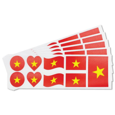 Bộ 5 Sticker Hình Lá Cờ Việt Nam - HFP