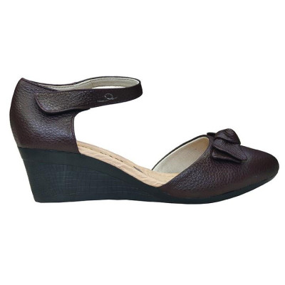 Giày Sandal Nữ Đế Xuồng Da Bò Thật TiTi ĐÔ Cao Cấp 5cm DNU2070d