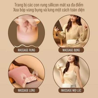Đai Chườm Nóng Bụng Kinh FAN HOME, Máy Làm Ấm Bụng Kinh, Đai Làm Ấm Giảm Đau Bụng Kinh- Rung Massage Làm Nóng Nhanh