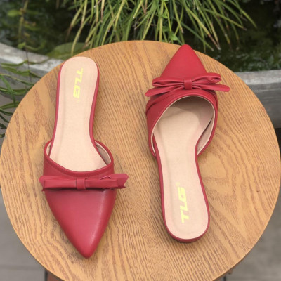 Giày sục nữ hot trend  thời trang đính nơ siêu độc 21290