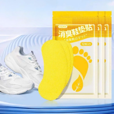 Túi 12 miếng Miếng Dán Khử Mùi, Làm Thơm Giày Tất, Chống Hôi Chân, Khử Mùi Diệt Vi Khuẩn hương chanh thơm mát Bộ Cặp Lót Giày Bảo Vệ Gót Êm Chân Cao Cấp Thoáng Khí