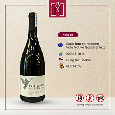 Rượu vang đỏ Úc Cape Barren McLaren Vale Native Goose Shiraz 750ml 14.5% nhập khẩu - Hàng chính hãng