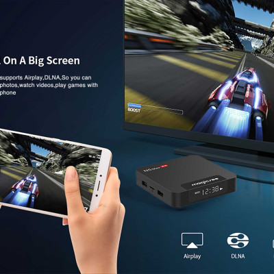 Android tivi box magicsee N5 max x4 Rom 64G Ram 4G bluetooth, Android 11, S905X4, wifi 2 băng tần, cài sẵn phim HD, truyền hình cáp miễn phí vĩnh viễn - Hàng nhập khẩu