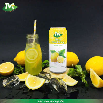 [Lốc 6 lon 320ml] Soda Chanh VàngTVT - Nước cốt chanh vàng tự nhiên cùng soda nhẹ nhàng