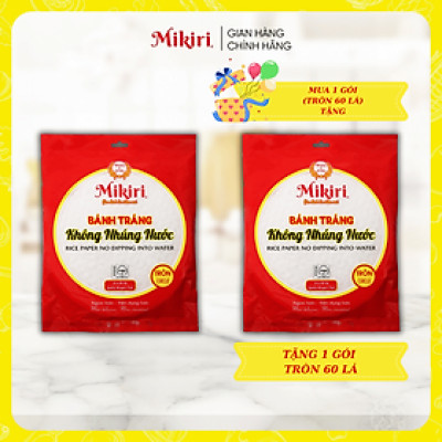 MUA 1 TẶNG 1 - Bộ 2 Bánh tráng Mikiri không nhúng nước vuông tròn lớn - ăn vặt - tiện lợi
