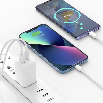 Củ sạc nhanh Wiwu Nano Gan PD + QC Fast Charger Wi-U008 cho điện thoại hỗ trợ sạc nhanh 33W - Hàng chính hãng