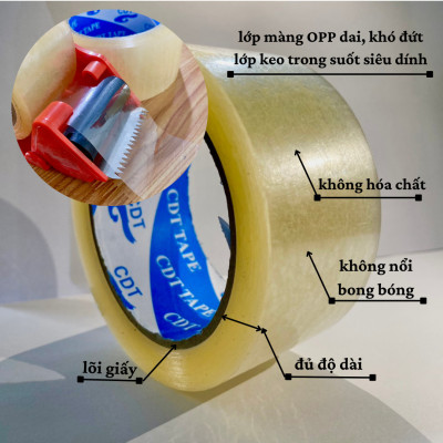 [XẢ KHO] Băng keo trong (1 cuộn), băng dính. Cuộn 200 yard, bản 4,8 cm hàng loại tốt, keo bảo đảm