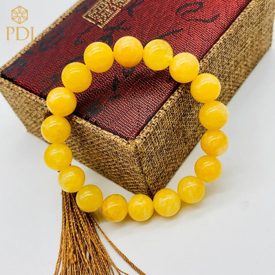 Vòng tay đá mã não vàng PDJ - Kèm hộp đựng cao cấp J