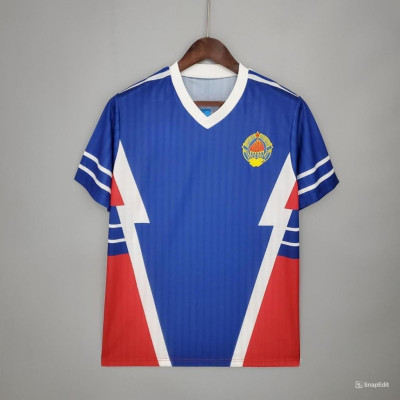 Áo Bóng Đá Retro Tuyển Nam Tư 1990 - Sân Nhà bản cao cấp vải Cotton Polyester