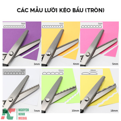 Kéo răng cưa 3mm - 18mm, Kéo cắt viền, Kéo cắt hàng làm thủ công cao cấp (bầu tròn và răng nhọn) - VSP Cao cấp