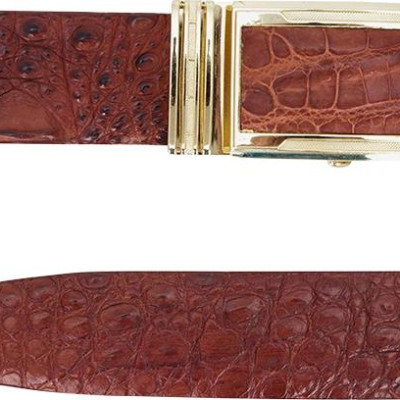 Thắt Lưng Nam Da Cá Sấu Gai Lưng Bản Lớn Huy Hoàng HT4225 - Nâu Đỏ