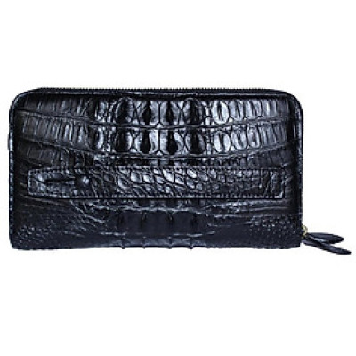 HP3738 - Ví nữ da cá sấu Huy Hoàng nhiều ngăn gai cầm tay màu đen