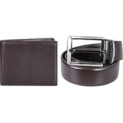 Bộ Ví & Thắt Lưng Nam Da Bò Huy Hoàng HT2103-HT4130 (23 x 11,5 cm) - Nâu