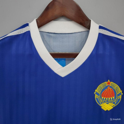 Áo Bóng Đá Retro Tuyển Nam Tư 1990 - Sân Nhà bản cao cấp vải Cotton Polyester