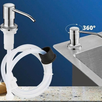 Bộ Vòi Bơm Hút Nước Rửa Chén Gắn Âm Chậu Bằng Inox Xoay 360 - Dây dẫn nối dài tiện lợi dễ sử dụng