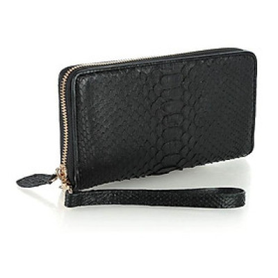 Ví nữ da trăn Huy Hoàng 1 khóa Vip màu đen HC3335