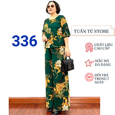 Đồ Bộ Trung Niên Cho Mẹ Chất Liệu Lụa Hàn Châu Cao Cấp Xịn Xò - Tuấn Tú Store 68