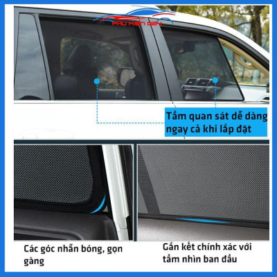 Bộ 4 rèm chắn nắng nam châm Sonata khung cố định chống tia UV