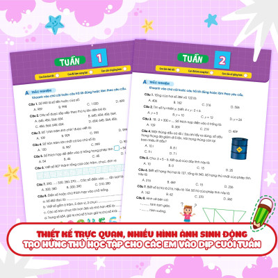 Sách - Phiếu Bài Tập Cuối Tuần Toán, Tiếng Việt, Tiếng Anh Lớp 3 - Chọn Lẻ 3 Môn - Megabook